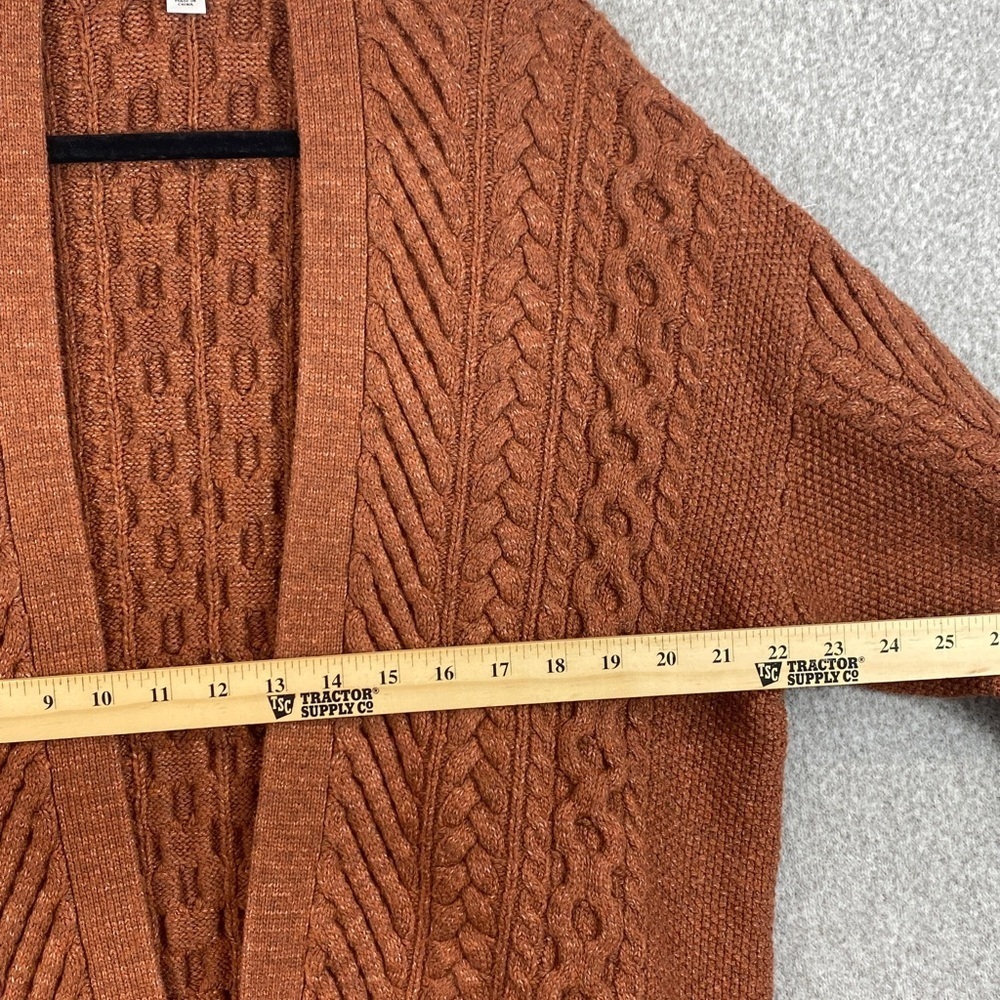 Nili Lotan chunky knit cardigan L long line open cable knit basketweave casual - Picture 6 of 10